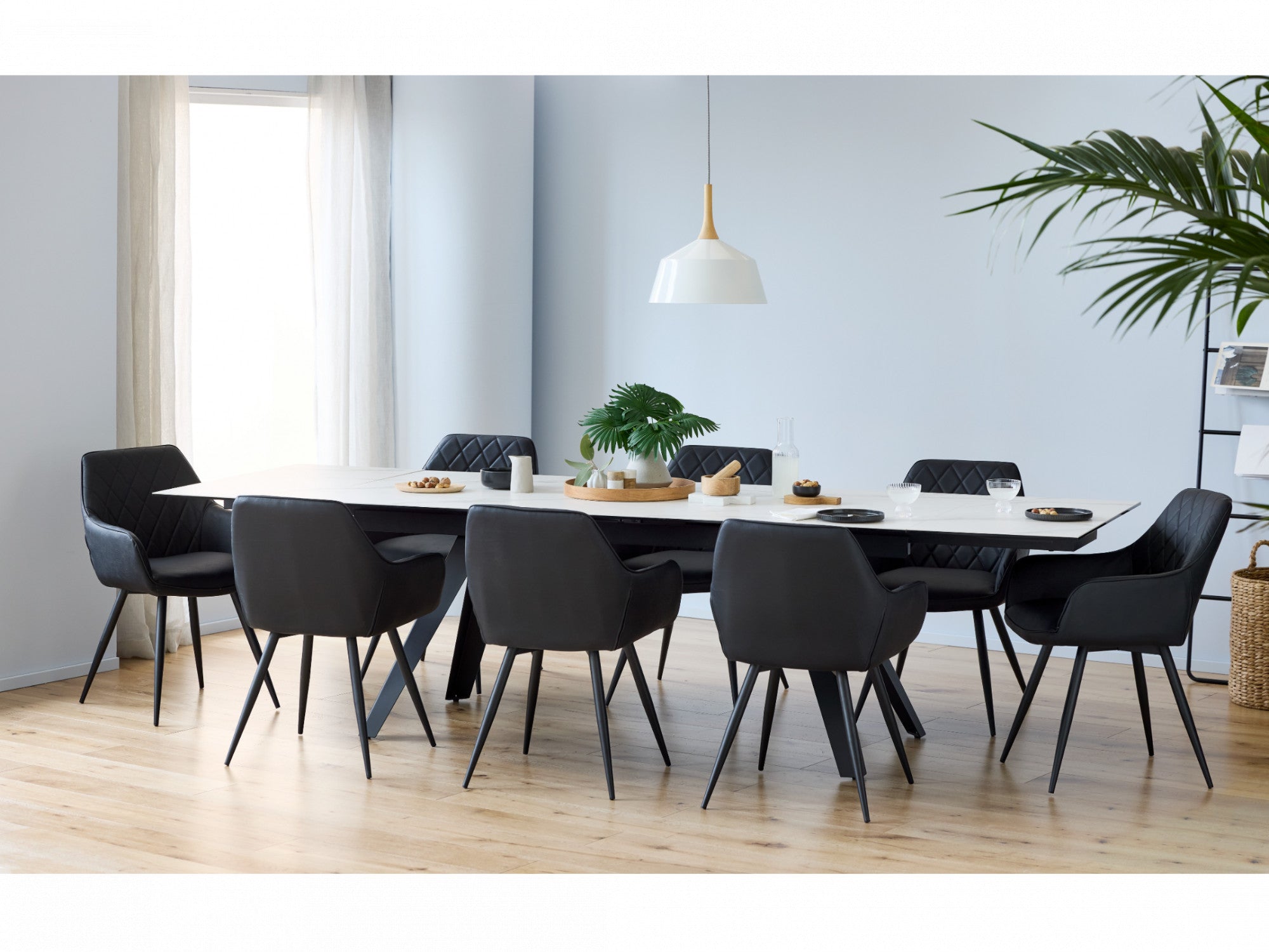 Harper Dining Chair – Black | Eco Leather &amp; Black Frame (Set of 2)