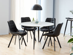 Forest Dining Chair – Black | Eco Leather & Black Frame (Set of 2)