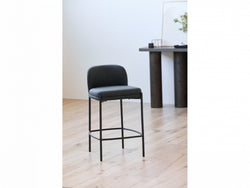 Moritz Bar Stool – Charcoal | Fabric & Black Frame