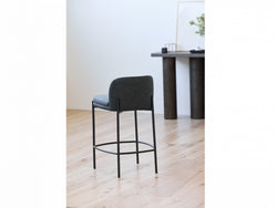 Moritz Bar Stool – Charcoal | Fabric & Black Frame