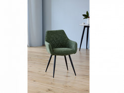 Harper Dining Chair – Pistachio | Textured Fabric & Black Frame (Set of 2)