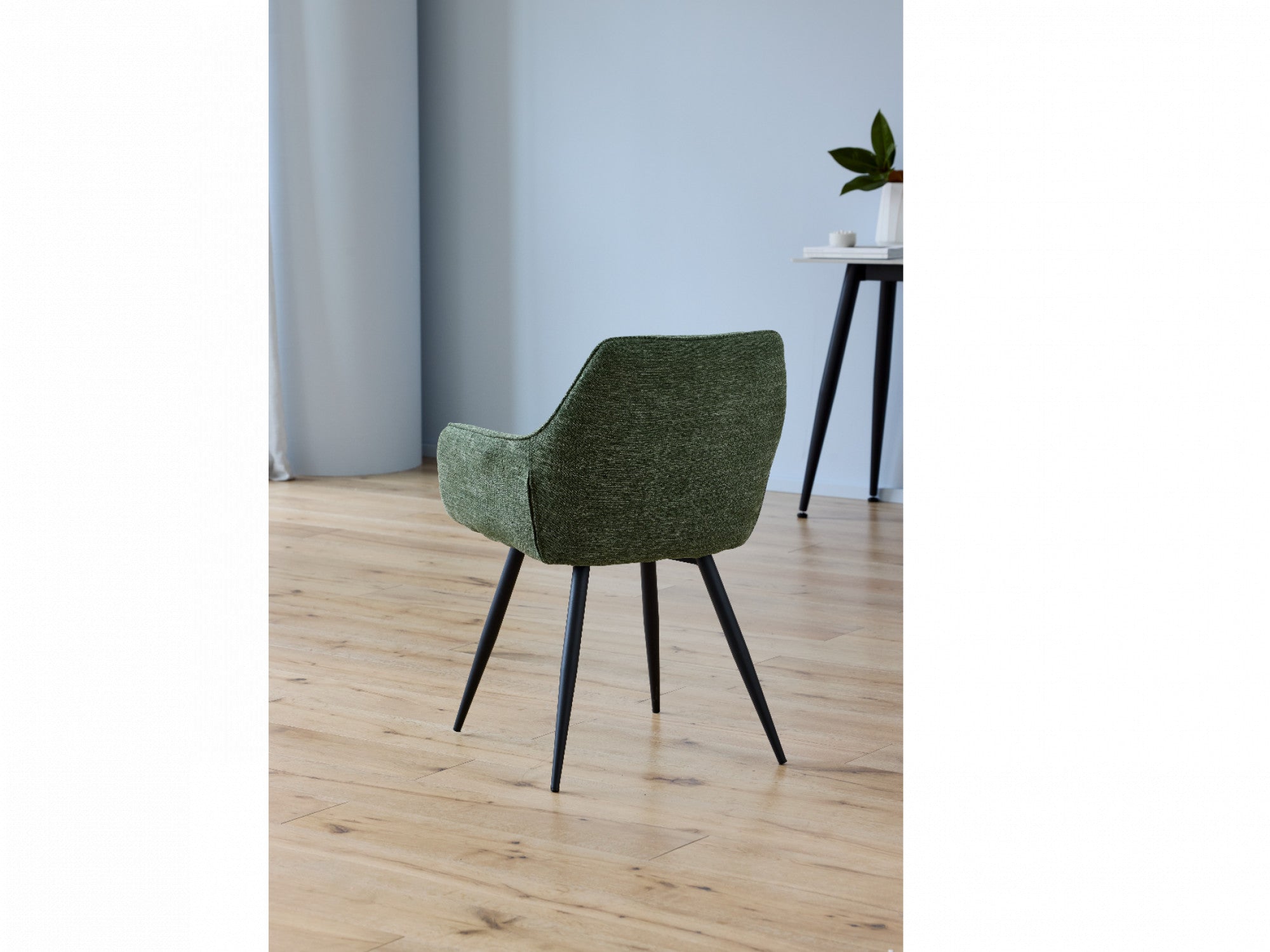 Harper Dining Chair – Pistachio | Textured Fabric & Black Frame (Set of 2)
