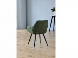 Harper Dining Chair – Pistachio | Textured Fabric & Black Frame (Set of 2)