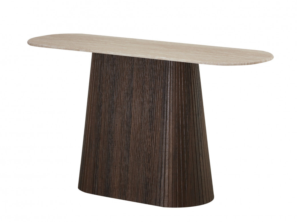Crete Console Table Travertine