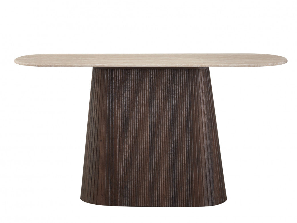 Crete Console Table Travertine