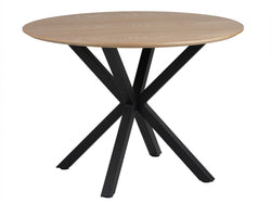 Villa Round Dining Table – Natural Ash | Black Frame