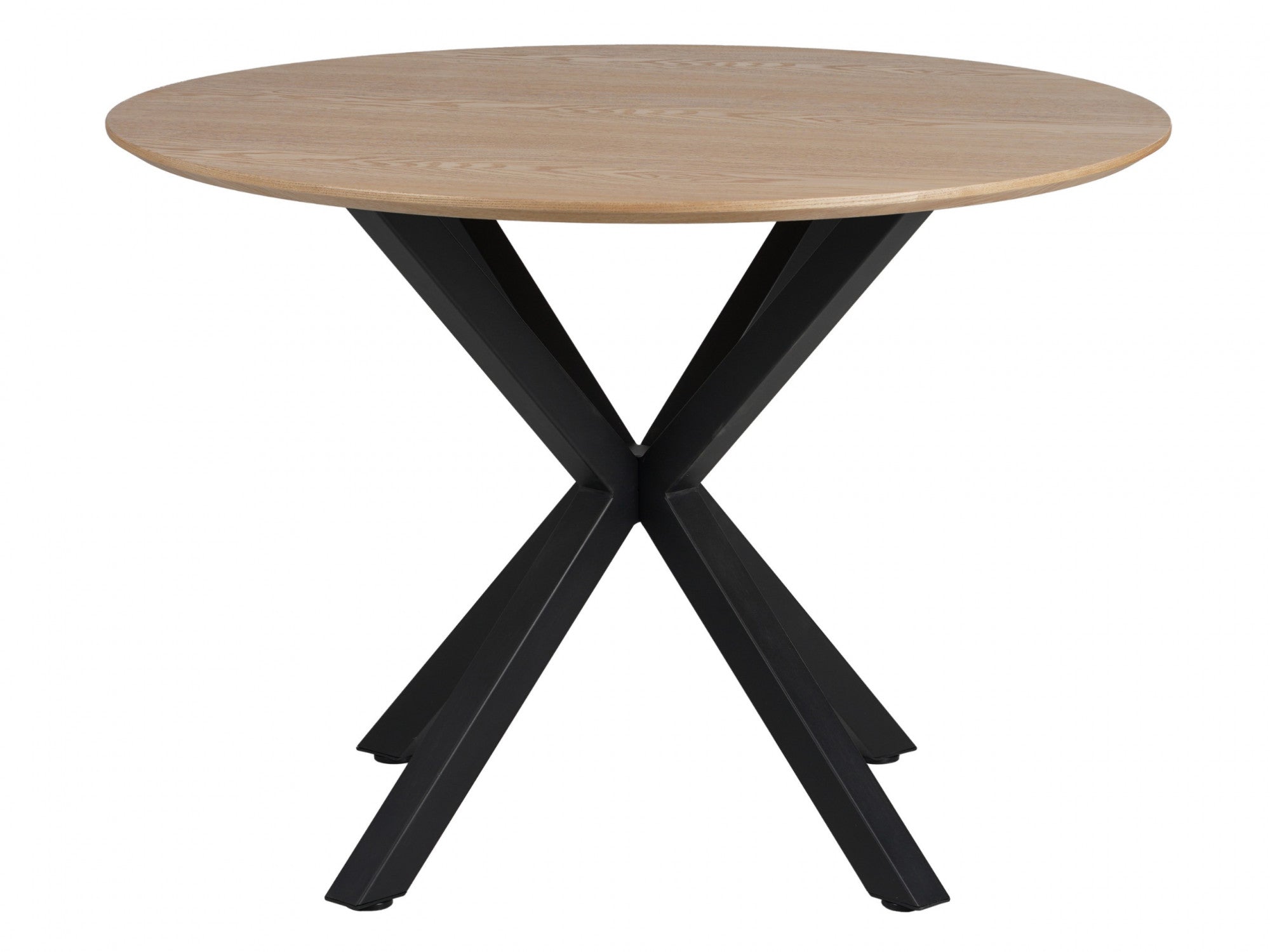 Villa Round Dining Table – Natural Ash | Black Frame