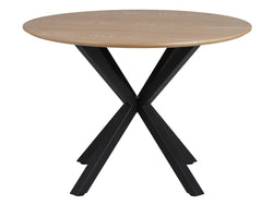Villa Round Dining Table – Natural Ash | Black Frame