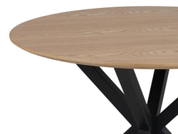 Villa Round Dining Table – Natural Ash | Black Frame