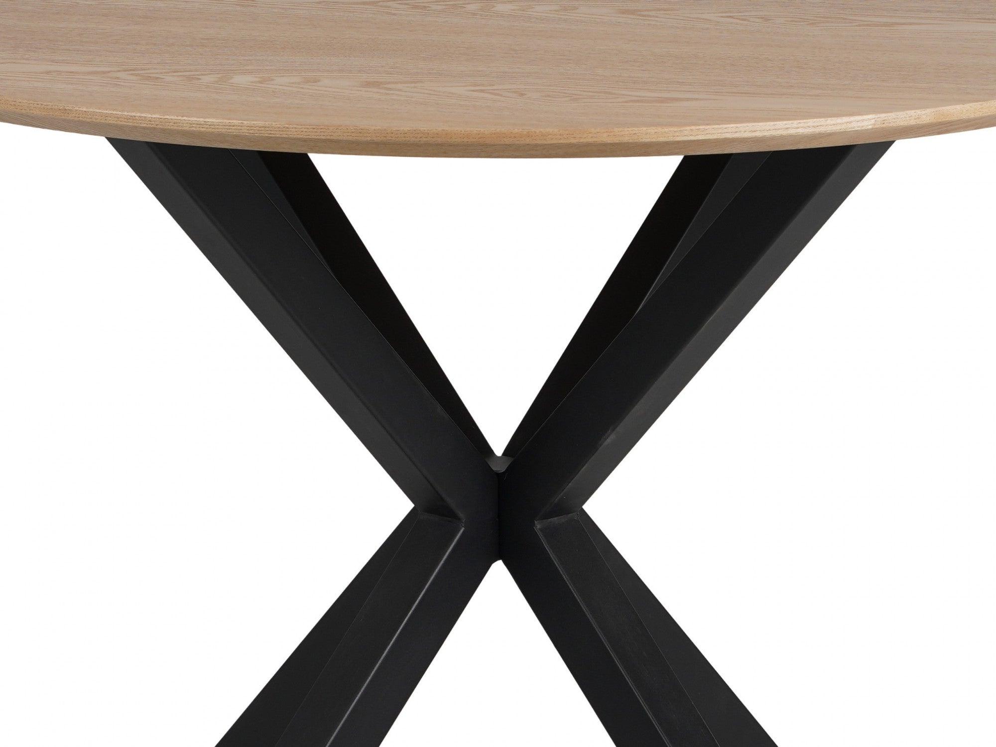 Villa Round Dining Table – Natural Ash | Black Frame