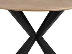 Villa Round Dining Table – Natural Ash | Black Frame