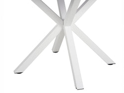 Villa Round Dining Table – White Marble Effect | White Frame