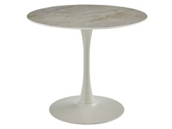 Scandi Medium Dining Table – Rocky Marble Effect | Cappuccino Frame