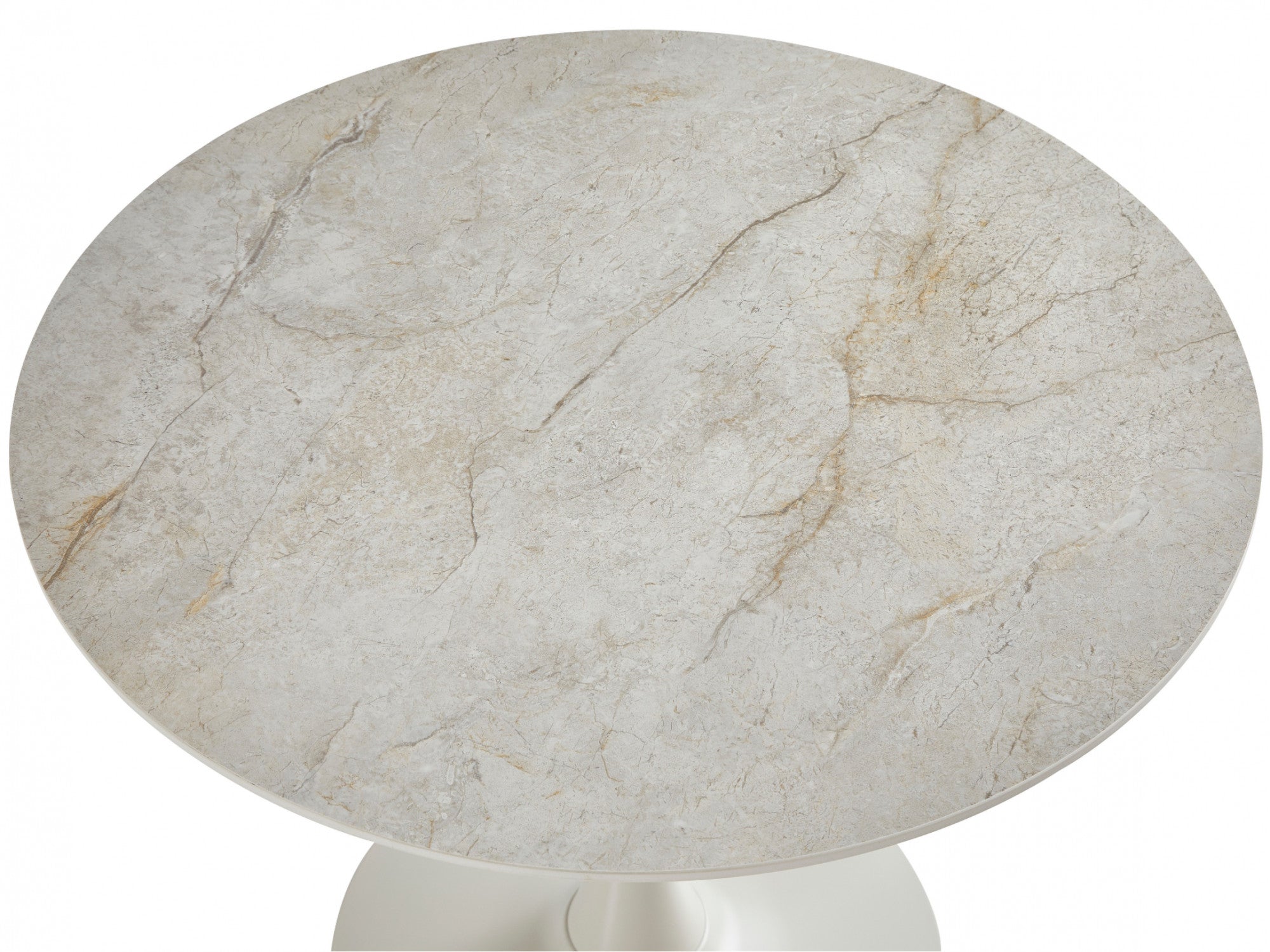Scandi Medium Dining Table – Rocky Marble Effect | Cappuccino Frame