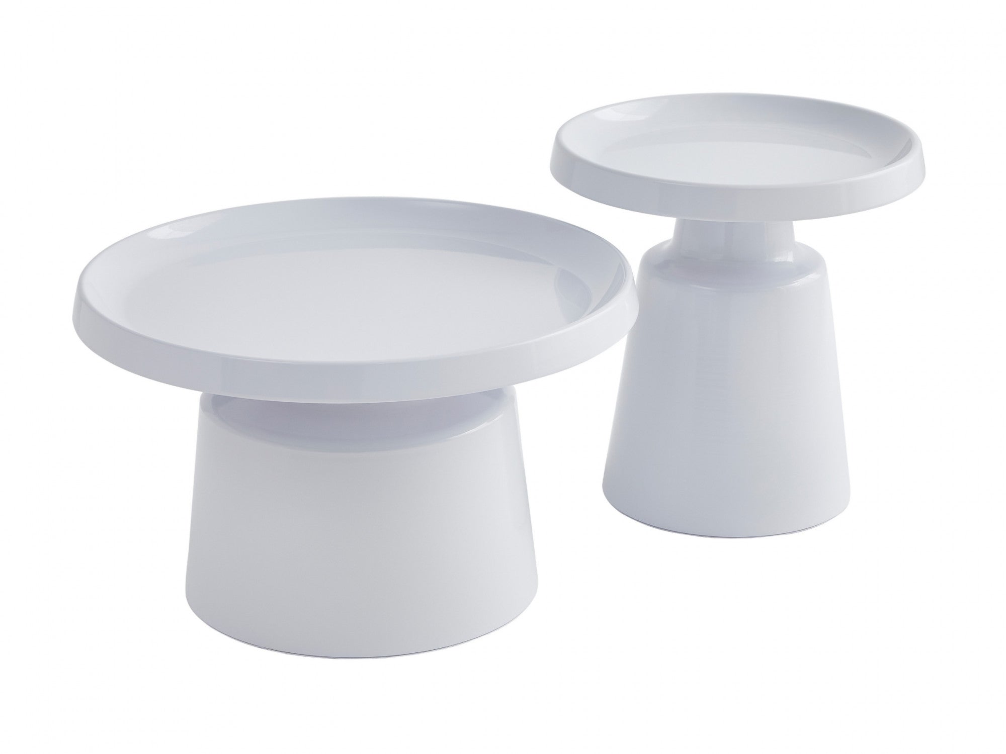 Fendi Coffee Table Set – White | Powder-Coated Metal (Set of 2)