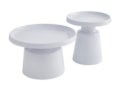 Fendi Coffee Table Set – White | Powder-Coated Metal (Set of 2)