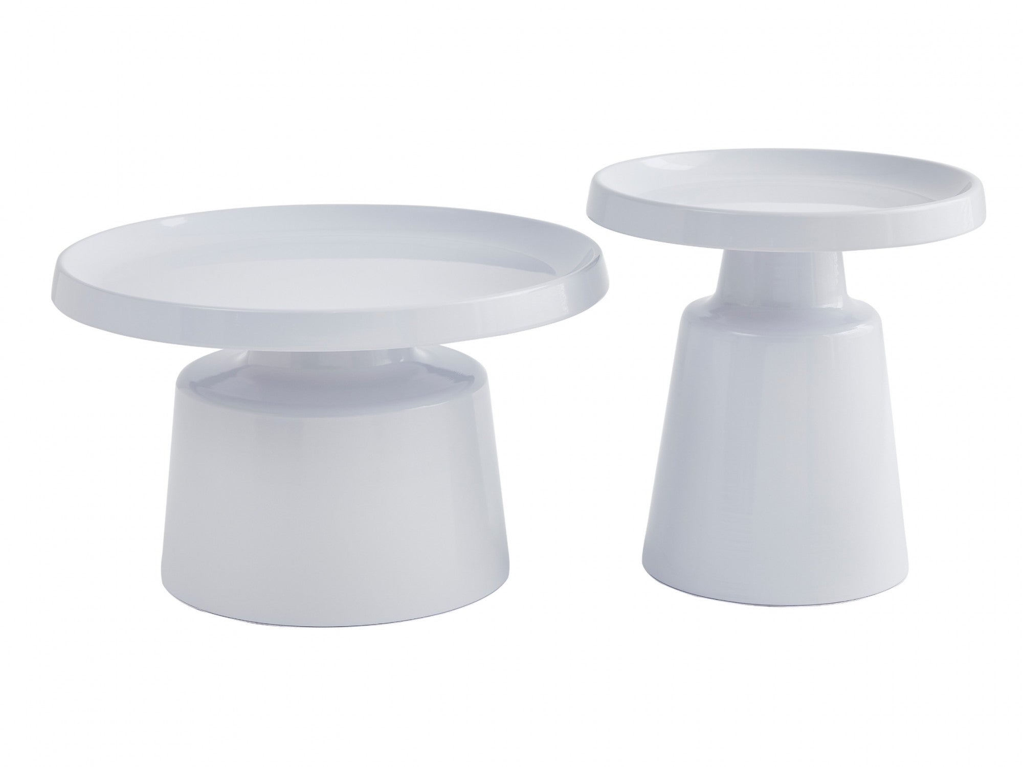 Fendi Coffee Table Set – White | Powder-Coated Metal (Set of 2)