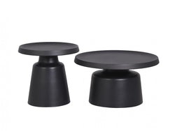 Fendi Coffee Table Set – Black | Powder-Coated Metal (Set of 2)