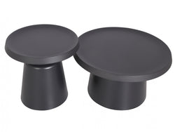 Fendi Coffee Table Set – Black | Powder-Coated Metal (Set of 2)