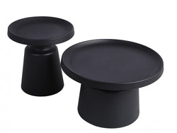 Fendi Coffee Table Set – Black | Powder-Coated Metal (Set of 2)