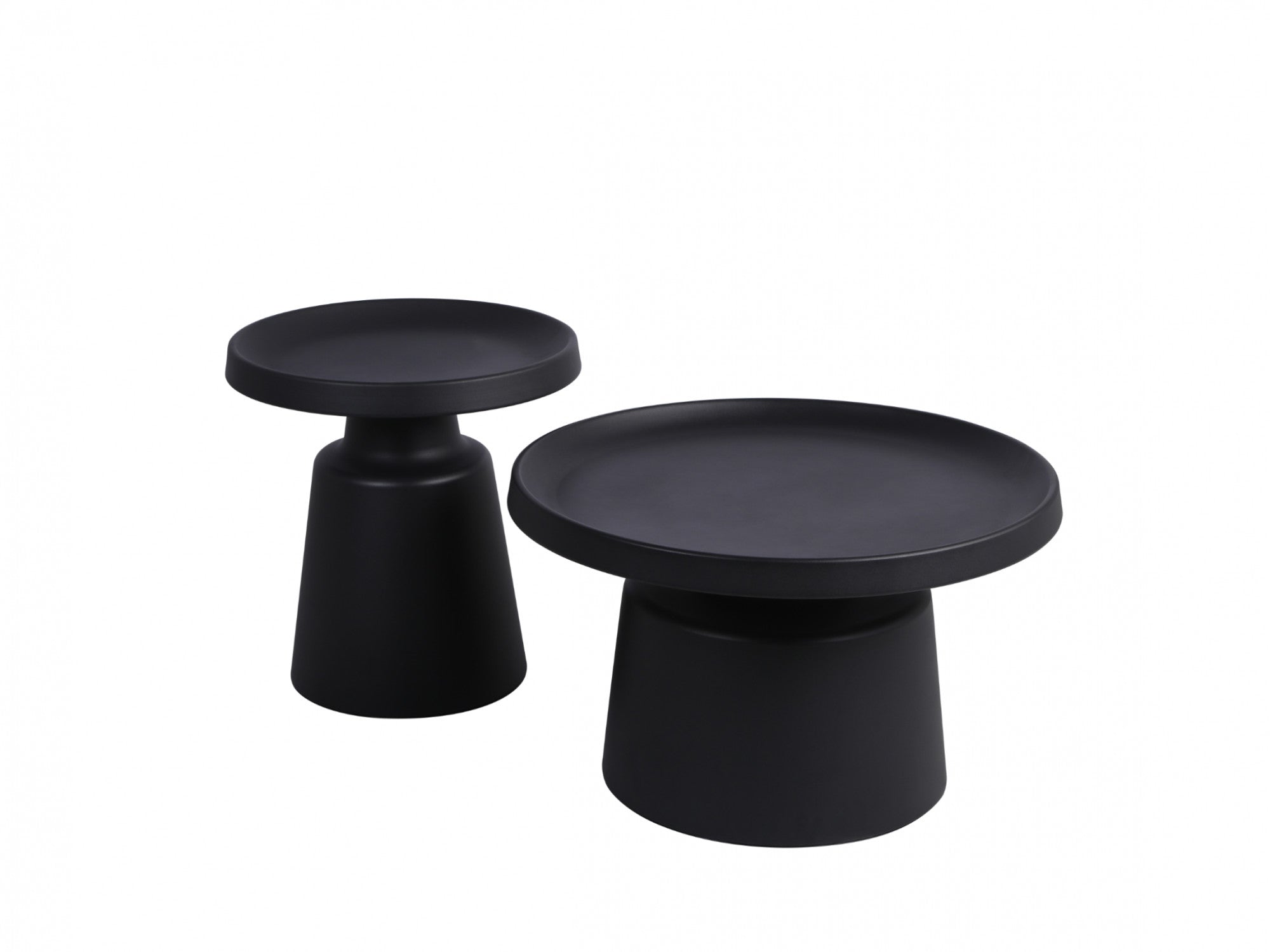 Fendi Coffee Table Set – Black | Powder-Coated Metal (Set of 2)