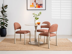 Scandi Medium Dining Table – Rocky Marble Effect | Cappuccino Frame