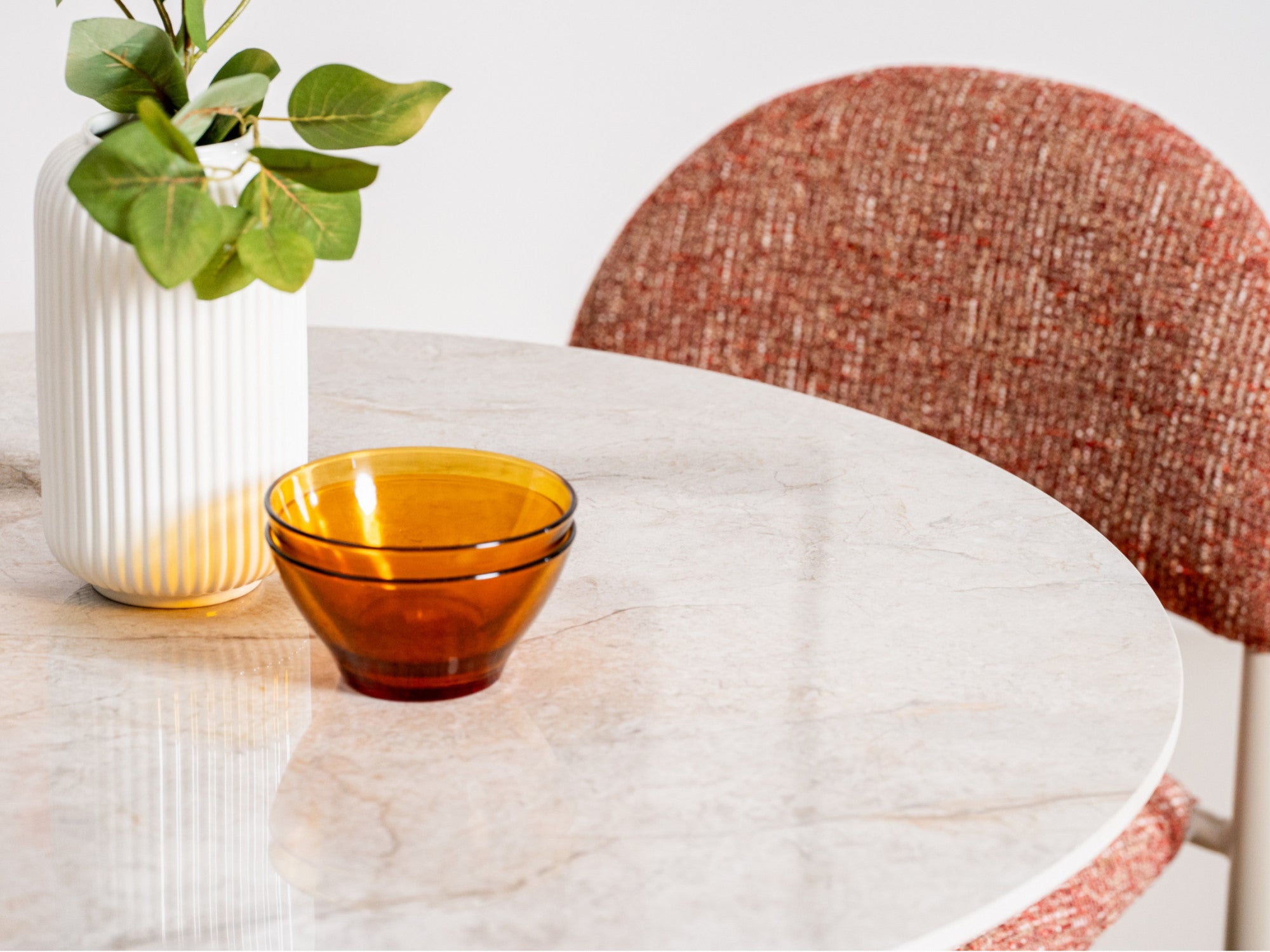 Scandi Medium Dining Table – Rocky Marble Effect | Cappuccino Frame