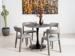 Madrid Dining Chair – Grey | Eco Leather Upholstery (Set of 2)