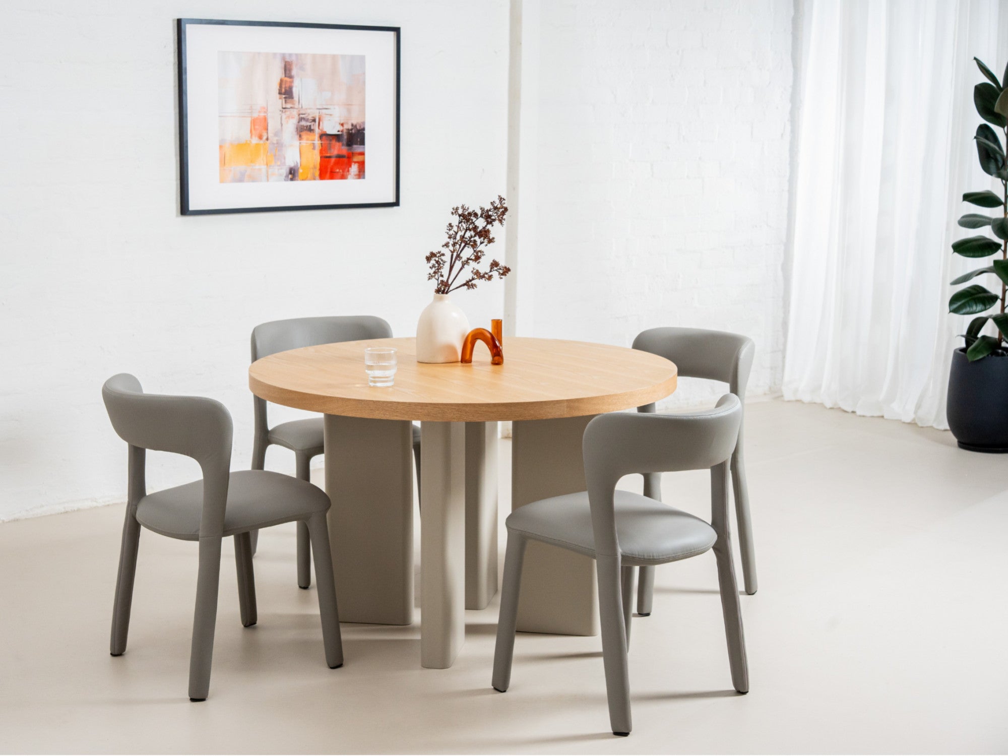 Madrid Dining Chair – Grey | Eco Leather Upholstery (Set of 2)