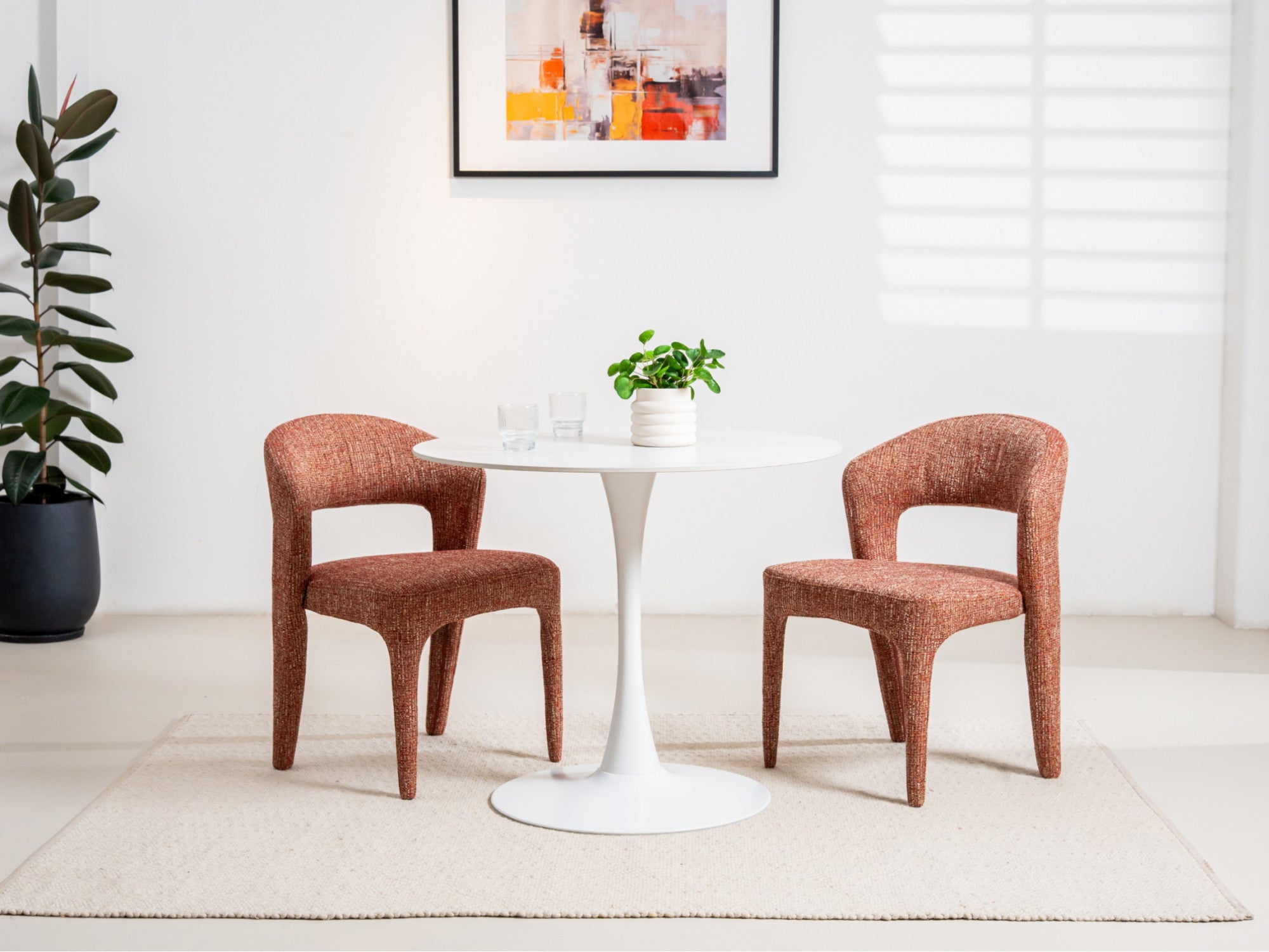 Seville Dining Chair – Sunset | Textured Fabric Upholstery (Set of 2)