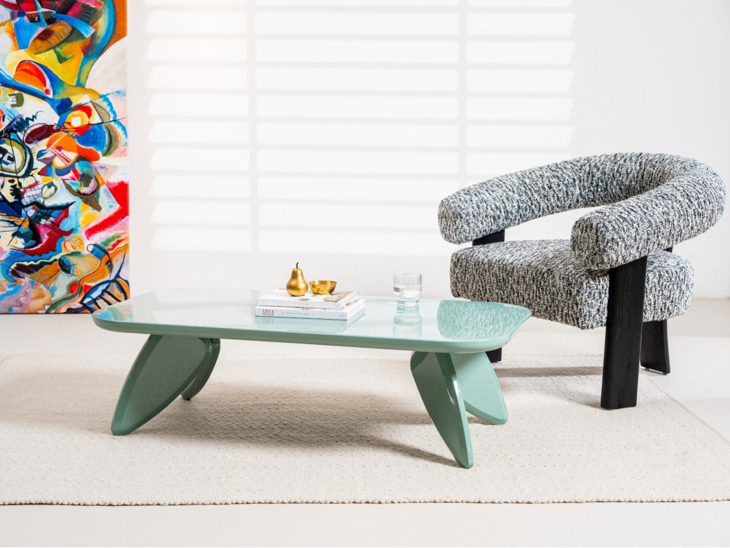 Hugh Coffee Table – Mint | High Gloss Polyurethane Finish