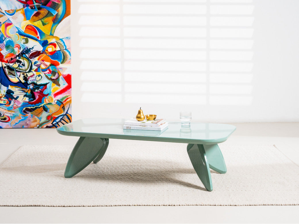 Hugh Coffee Table – Mint | High Gloss Polyurethane Finish