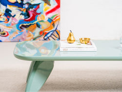 Hugh Coffee Table – Mint | High Gloss Polyurethane Finish