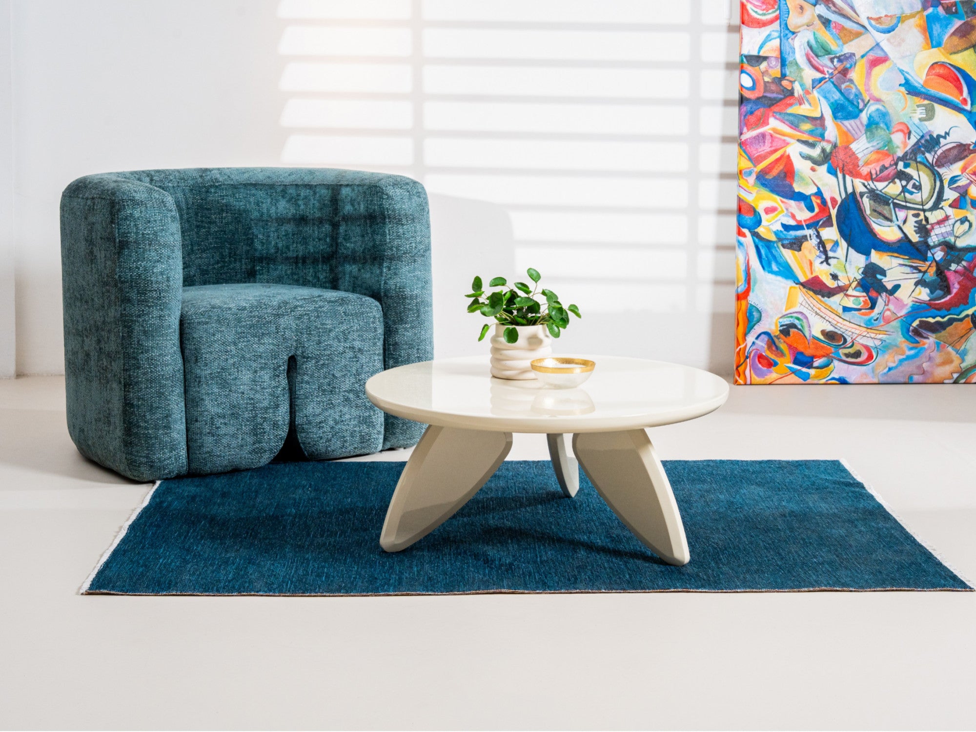 Peace Coffee Table – Cream | High Gloss Polyurethane Finish
