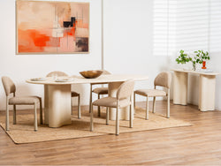 Coastal Dining Table – Pebble | Micro-Cement Coated MDF