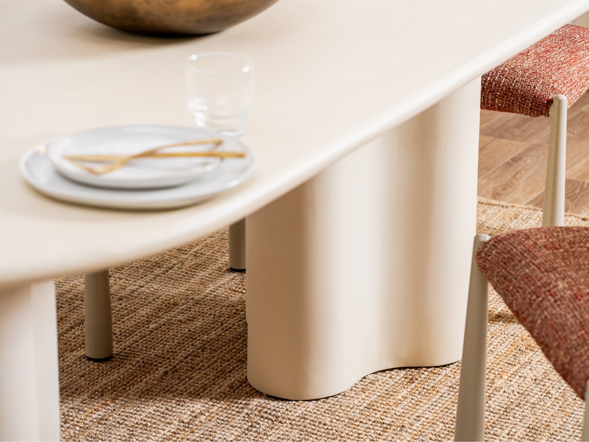 Coastal Dining Table – Pebble | Micro-Cement Coated MDF