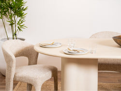 Coastal Dining Table – Pebble | Micro-Cement Coated MDF