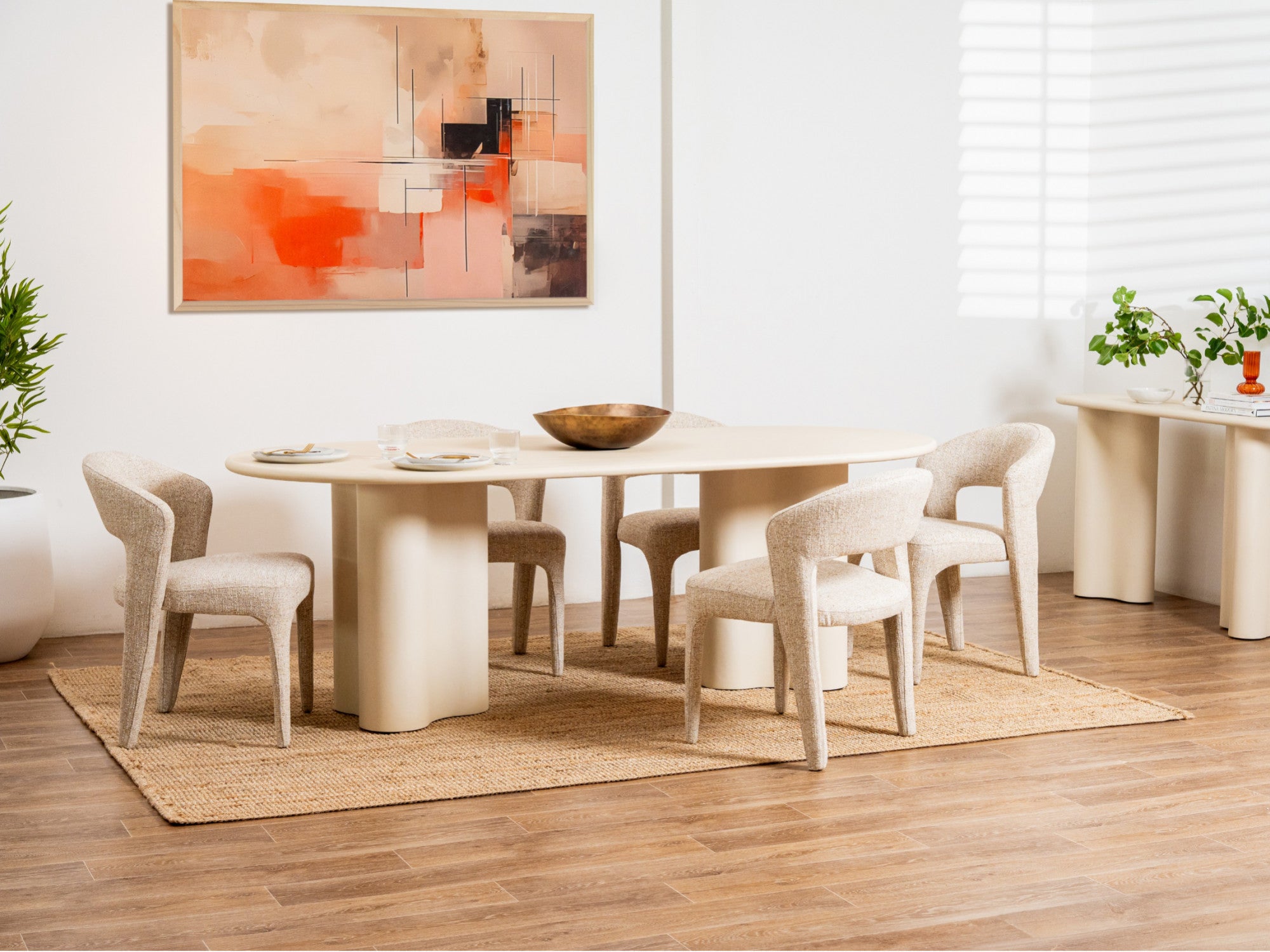 Seville Dining Chair – Wheat | Textured Fabric Upholstery (Set of 2)