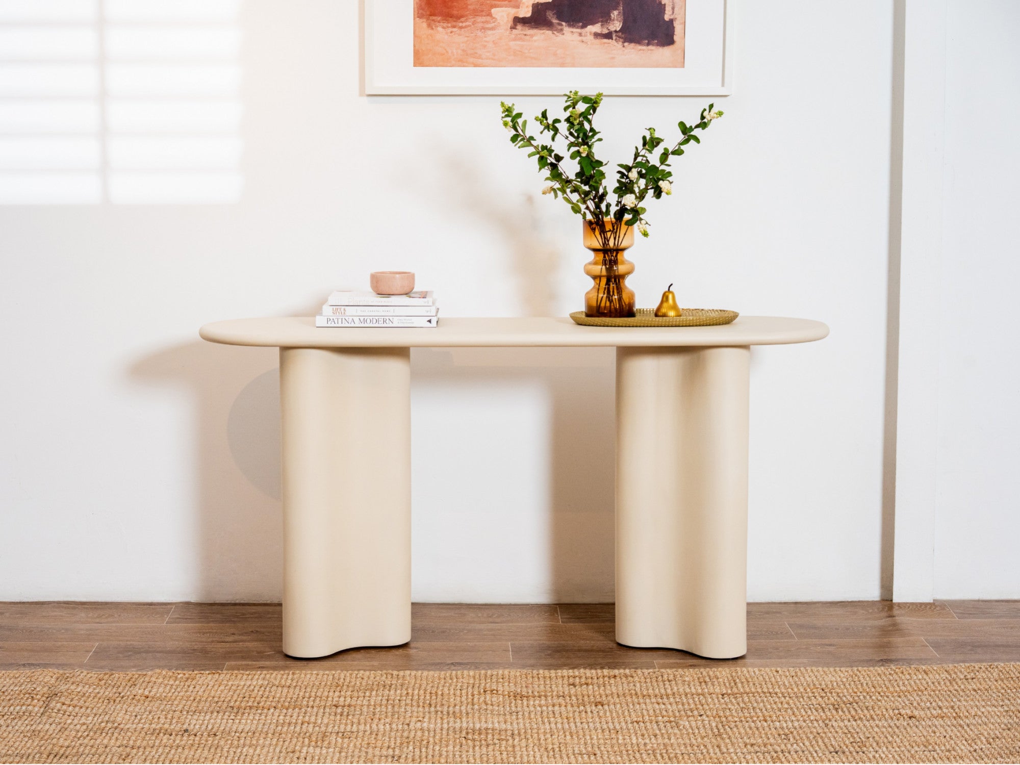 Coastal Console Table – Pebble | Micro-Cement Coated MDF