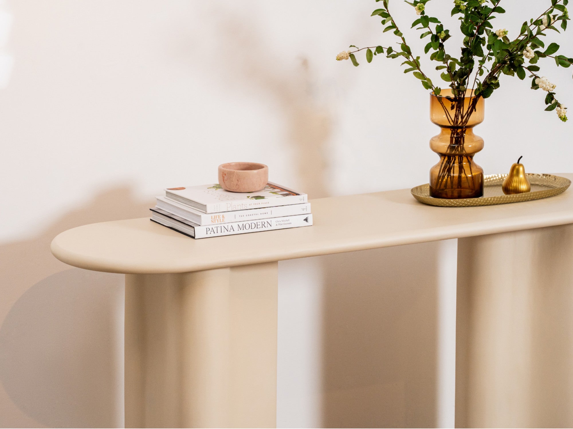 Coastal Console Table – Pebble | Micro-Cement Coated MDF
