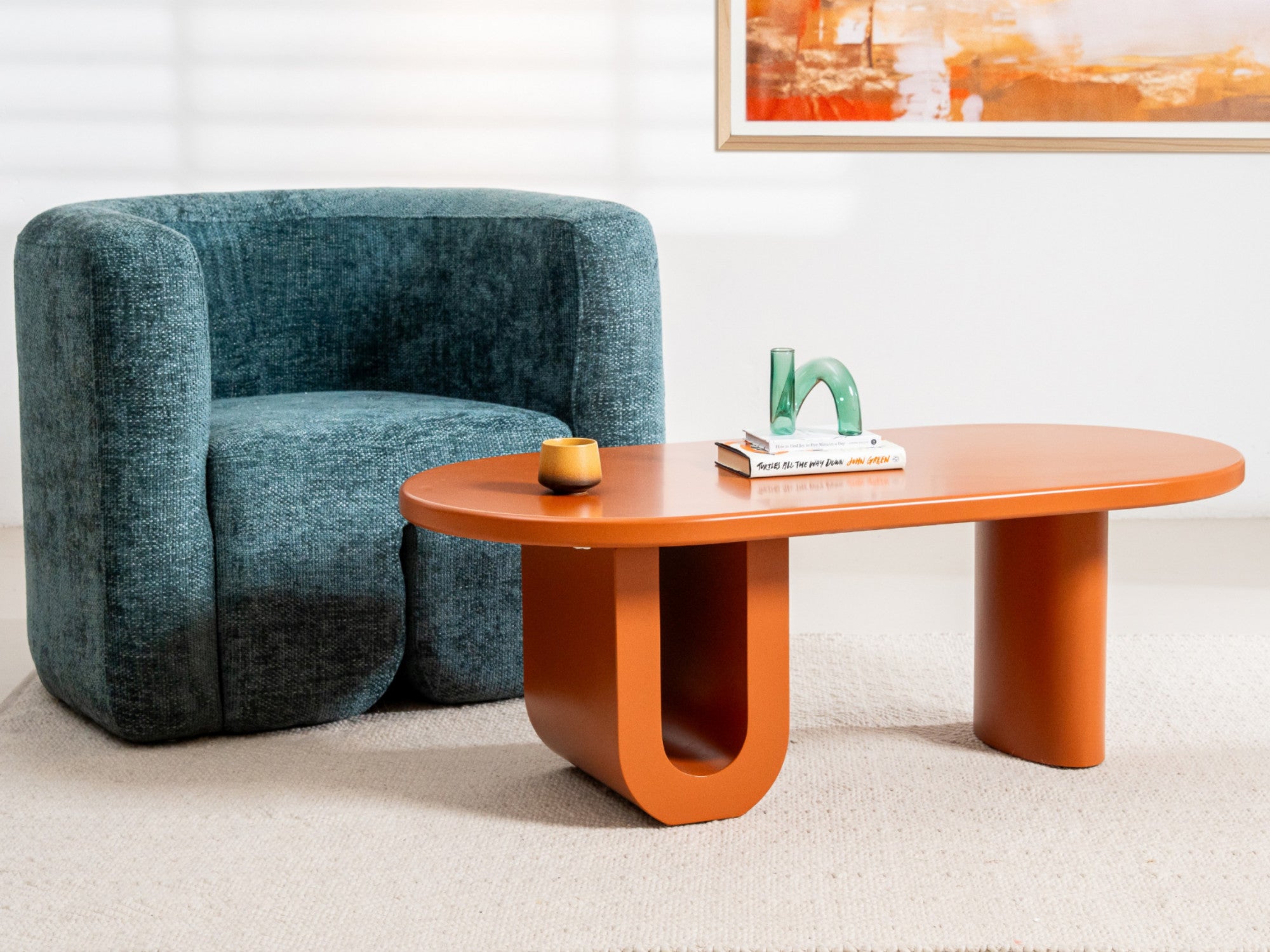Citrus Coffee Table – Orange | Matte Polyurethane Finish