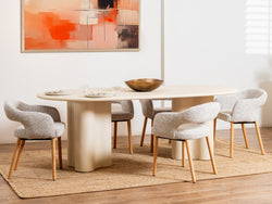 Coastal Dining Table – Pebble | Micro-Cement Coated MDF