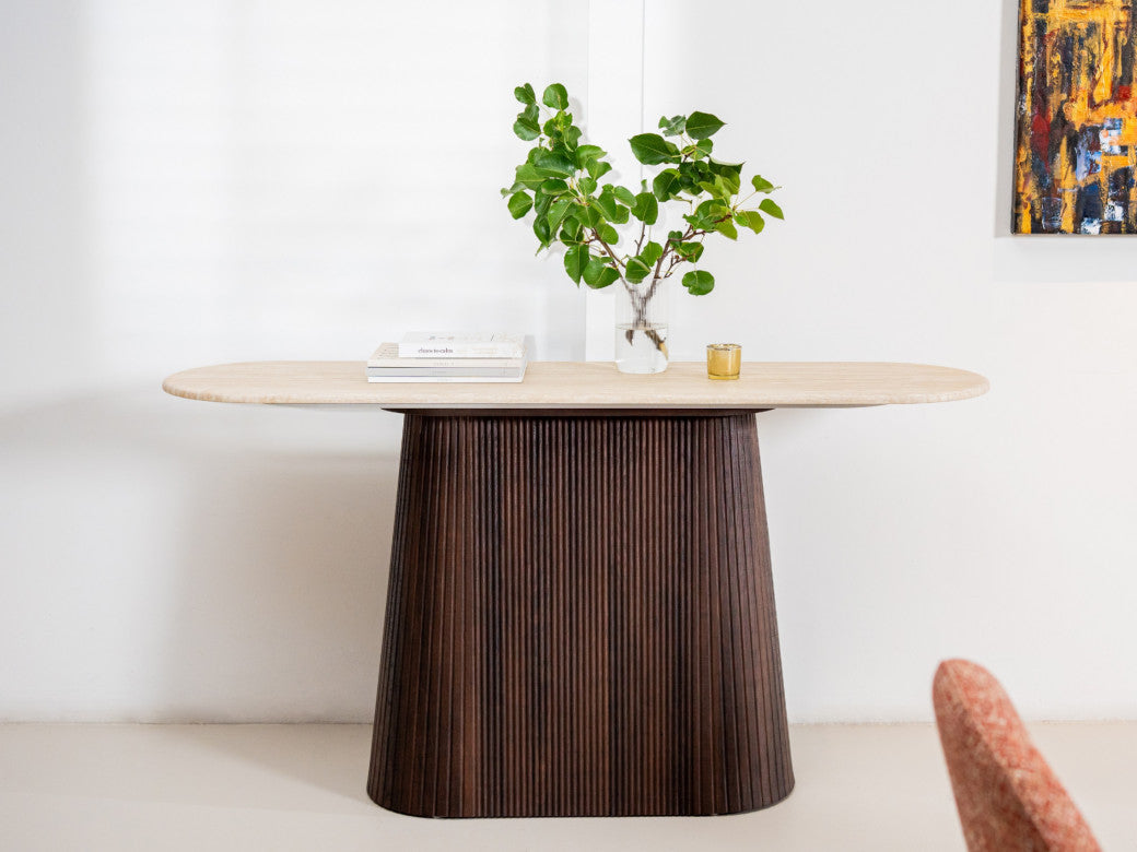 Crete Console Table Travertine
