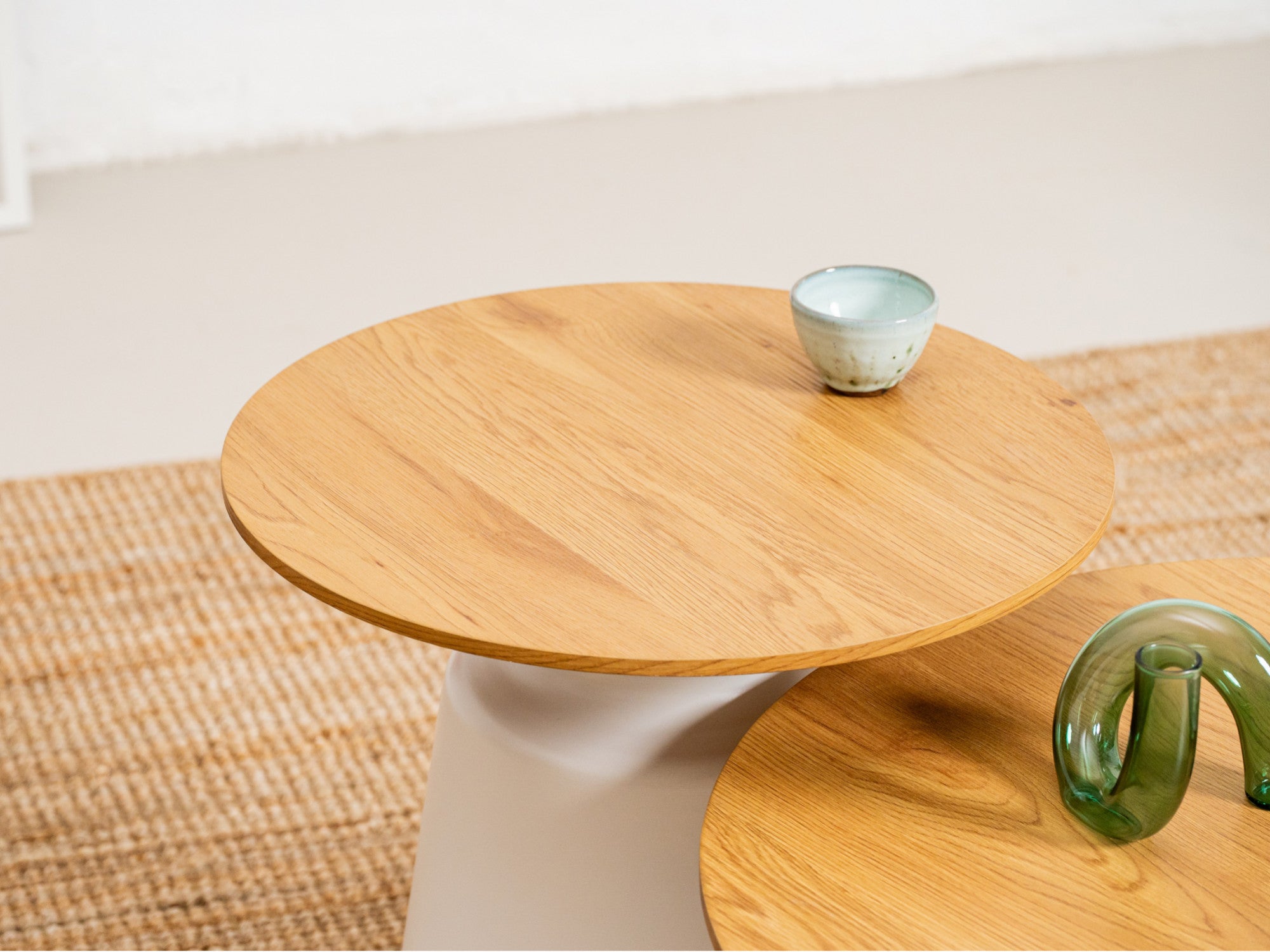 Coach Coffee Table Set – Oak | White Frame