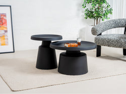 Fendi Coffee Table Set – Black | Powder-Coated Metal (Set of 2)