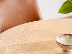 Villa Round Dining Table – Natural Ash | Black Frame