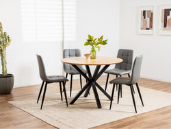 Jack Dining Chair – Charcoal | Eco Leather & Black Frame (Set of 4)