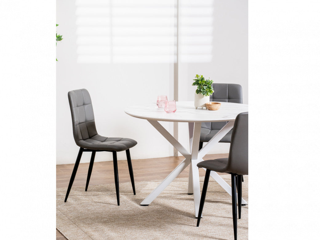 Jack Dining Chair – Charcoal | Eco Leather & Black Frame (Set of 2)