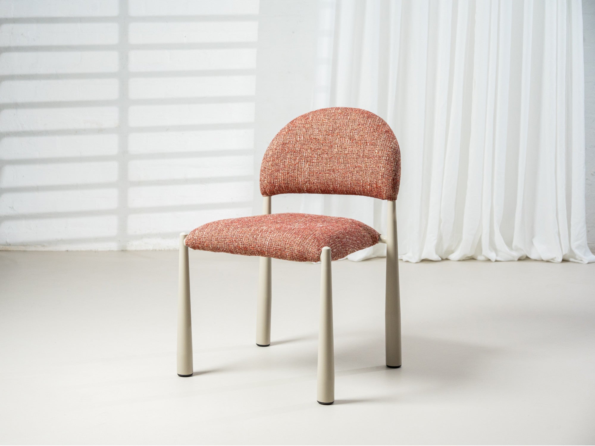 Egypt Dining Chair – Sunset | Textured Fabric & Creamy Frame (Set of 2)