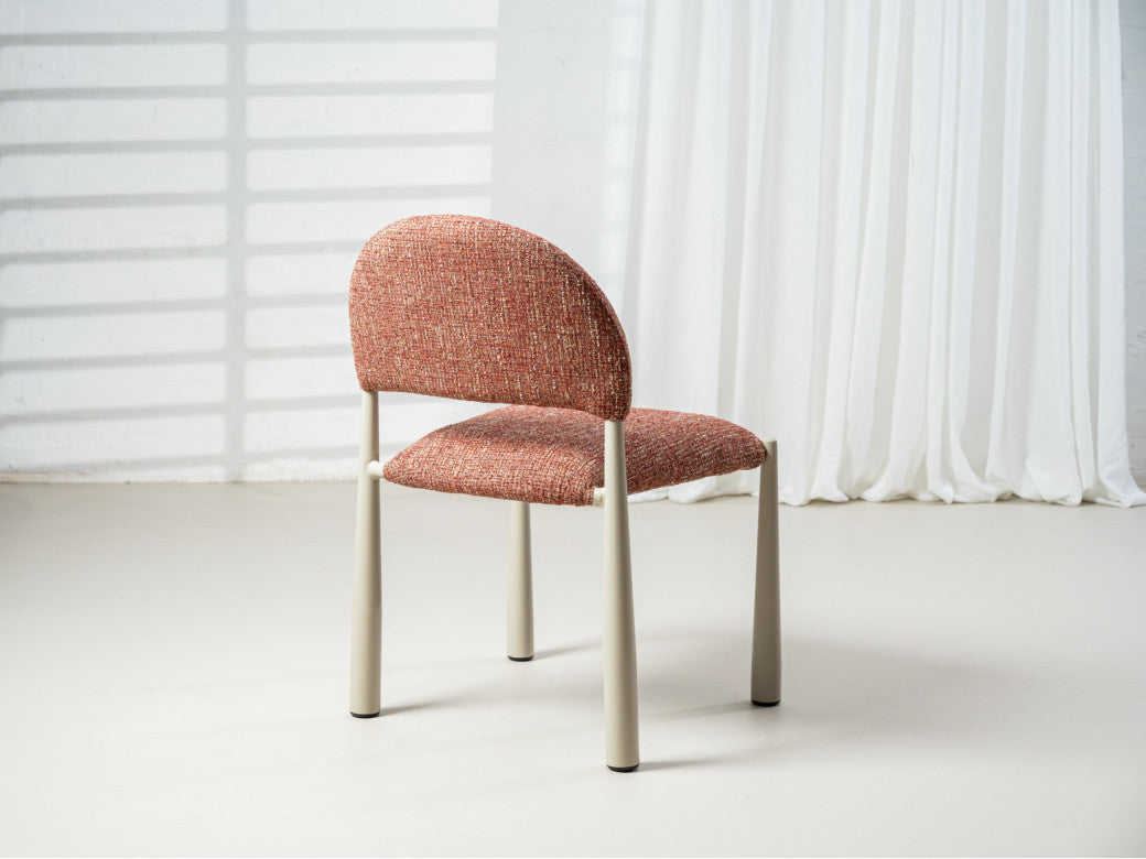 Egypt Dining Chair – Sunset | Textured Fabric & Creamy Frame (Set of 2)